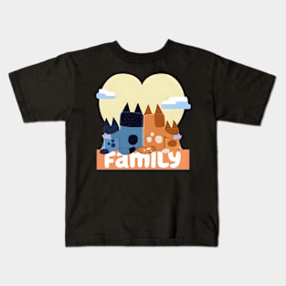 Blue Family Love Kids T-Shirt